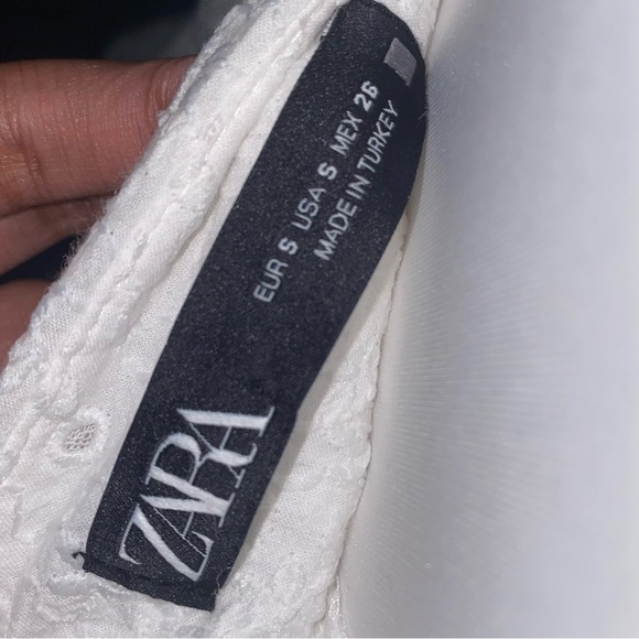 Zara 90s vintage girly whimsical white lace tiered eyelet mini skirt w/ ruffles - Picture 9 of 9